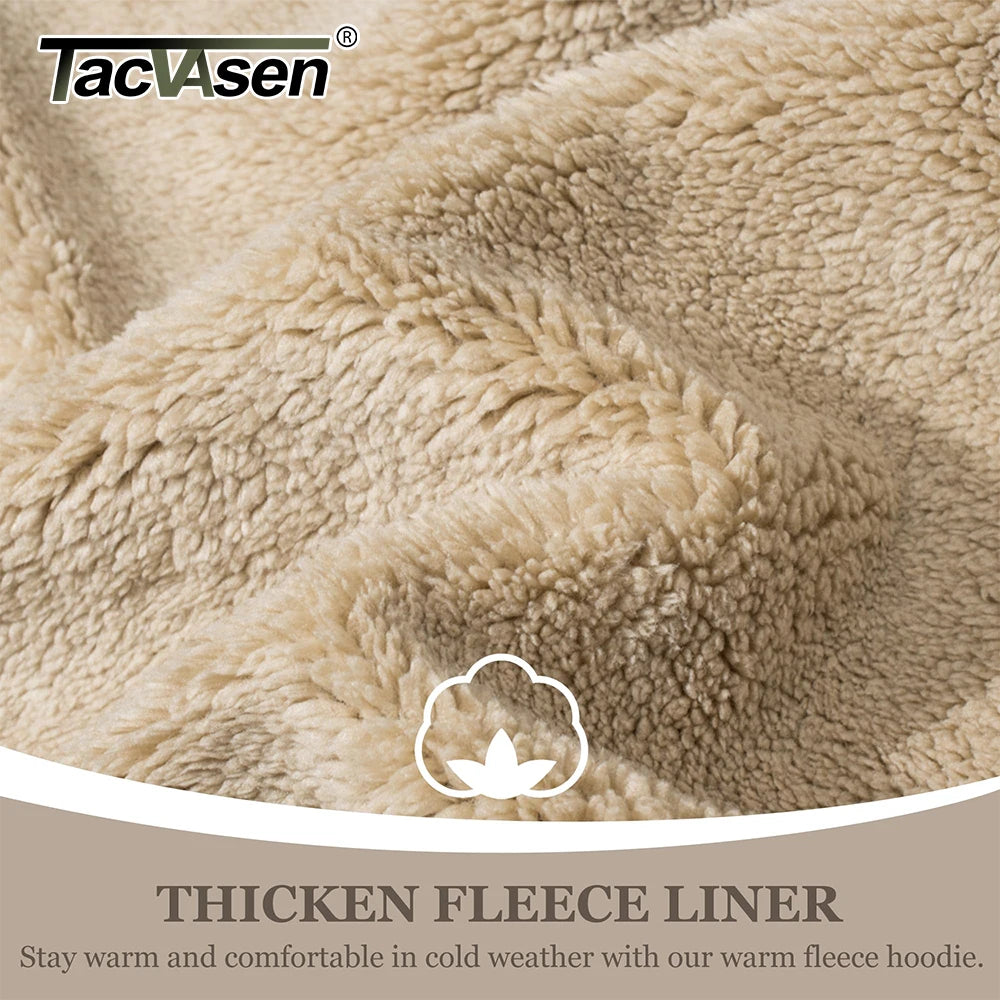 TACVASEN Winter Heavy Sherpa Warm Fleece Jackets Womens Full Zip up Hooded Coat Thermal Windproof Outwear Overcoats Windbreaker