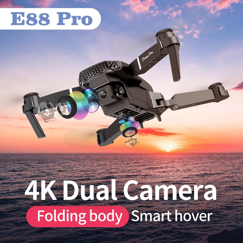 2025 E88Pro RC Drone 4K Professinal With Wide Angle UHD Camera Foldable Helicopter WIFI FPV Height Hold Gift Toy