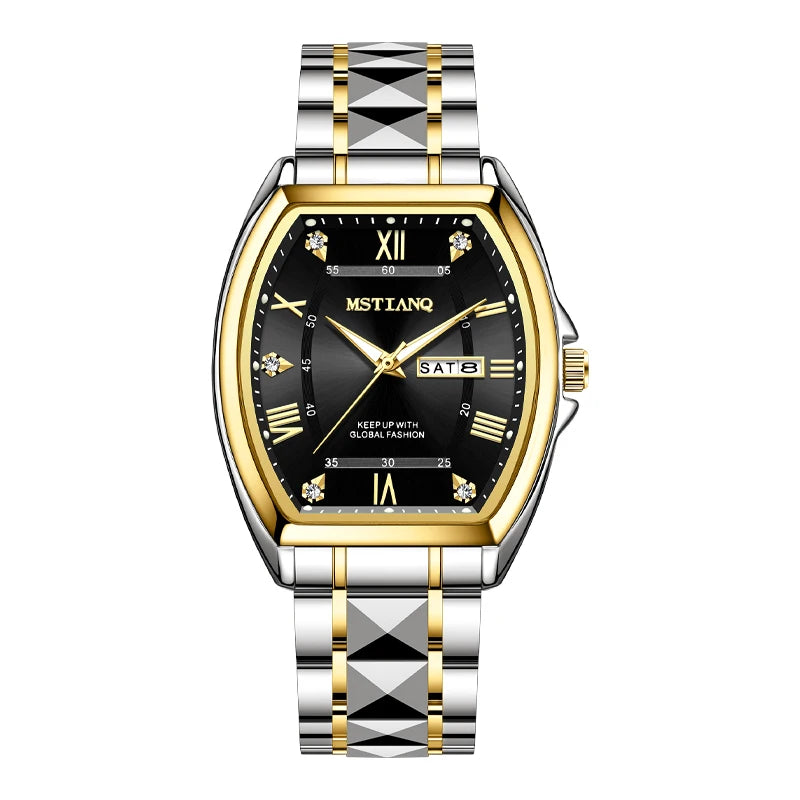Watch for Men Luxury Barrel Shape Luminous Calendar New Business Casual Quartz Watch. Minimum order 2