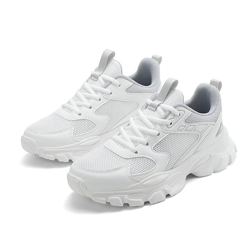 Wholesale Low MOQ Casual Shoes Women's Walking Style Shoes White Breathable Ladies Casual Shoes Sneakers