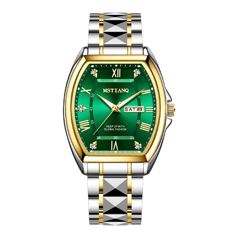 Watch for Men Luxury Barrel Shape Luminous Calendar New Business Casual Quartz Watch. Minimum order 2