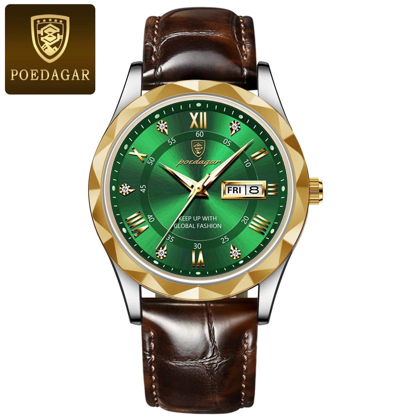 POEDAGAR 615 Luxury Men Business Top Brand Man Wristwatch High Quality Reloj Waterproof Luminous Date Week Quartz Men's Watches