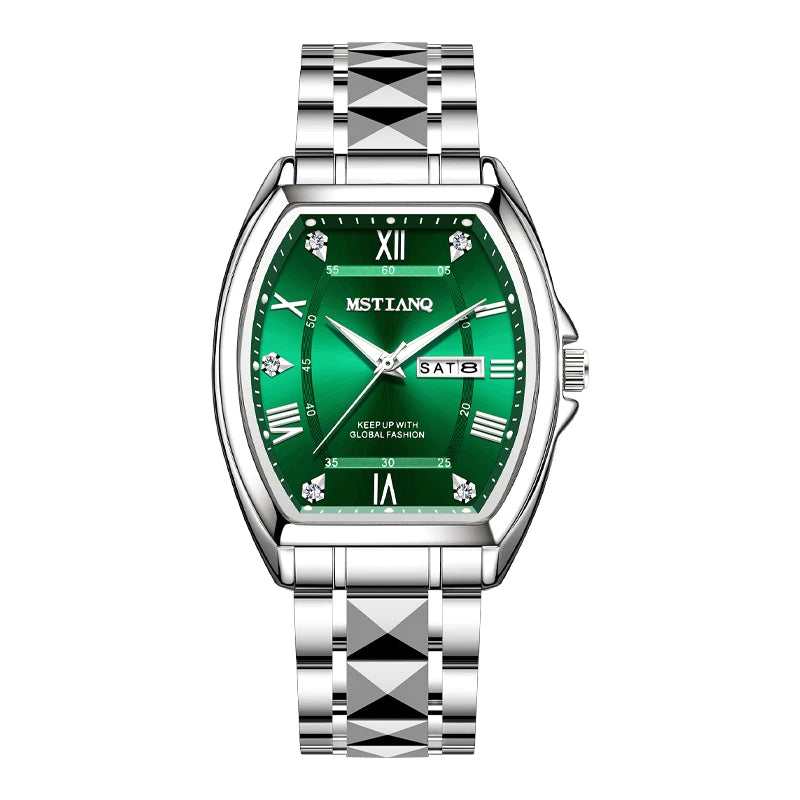 Watch for Men Luxury Barrel Shape Luminous Calendar New Business Casual Quartz Watch. Minimum order 2
