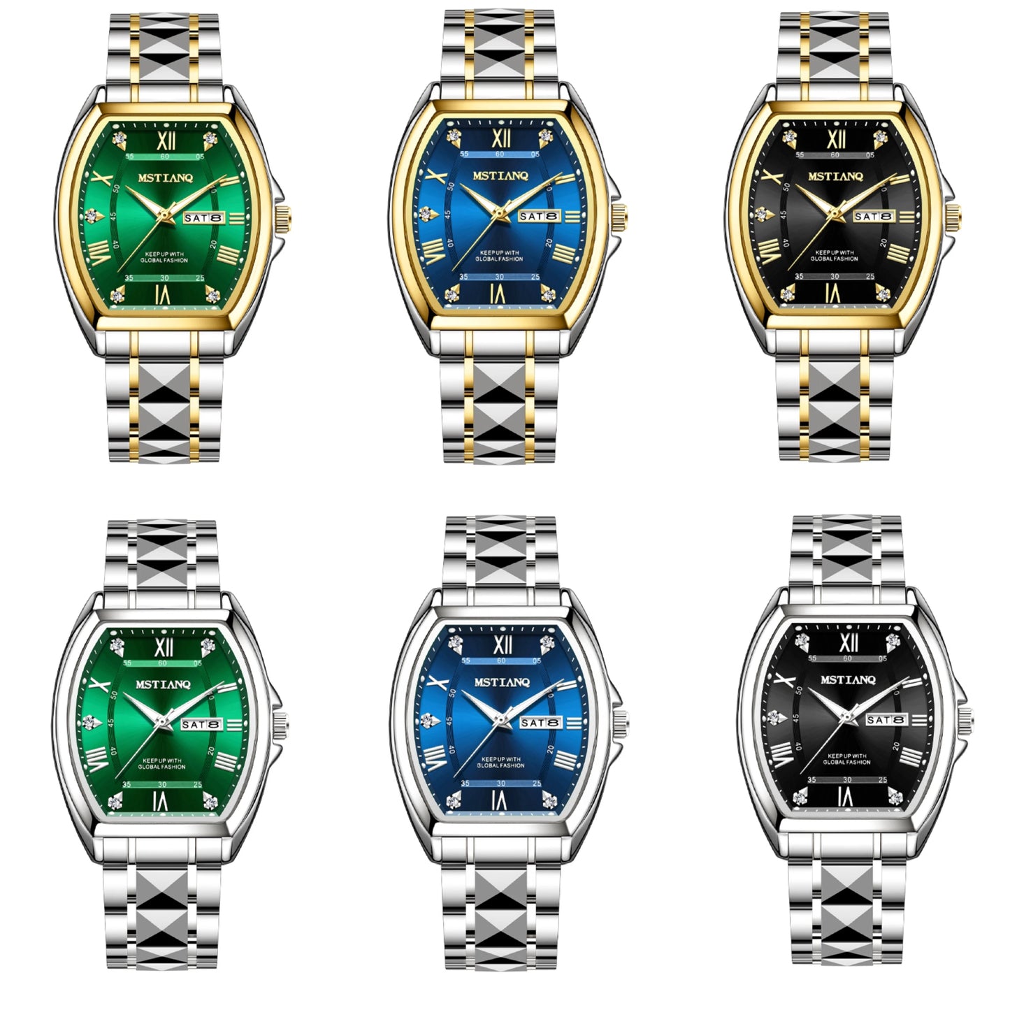 Watch for Men Luxury Barrel Shape Luminous Calendar New Business Casual Quartz Watch. Minimum order 2