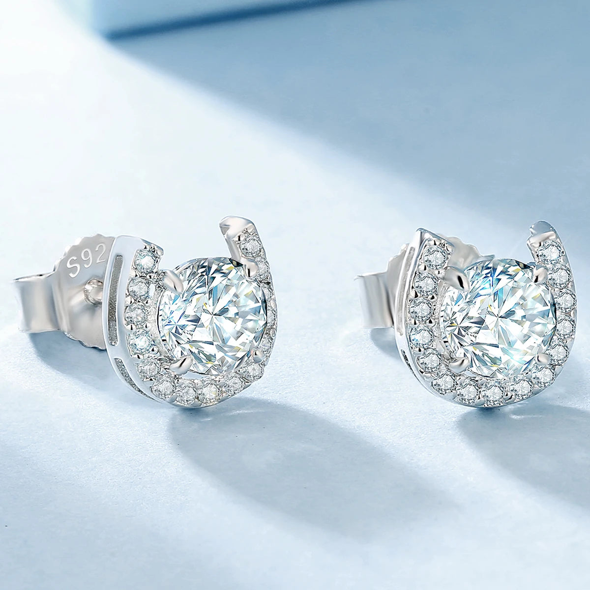 Luxury Moissanite Stud 1ct VVS 925 Sterling Silver Men Women Jewelry Flower Cluster Halo Diamond Earrings With GRA Certificate