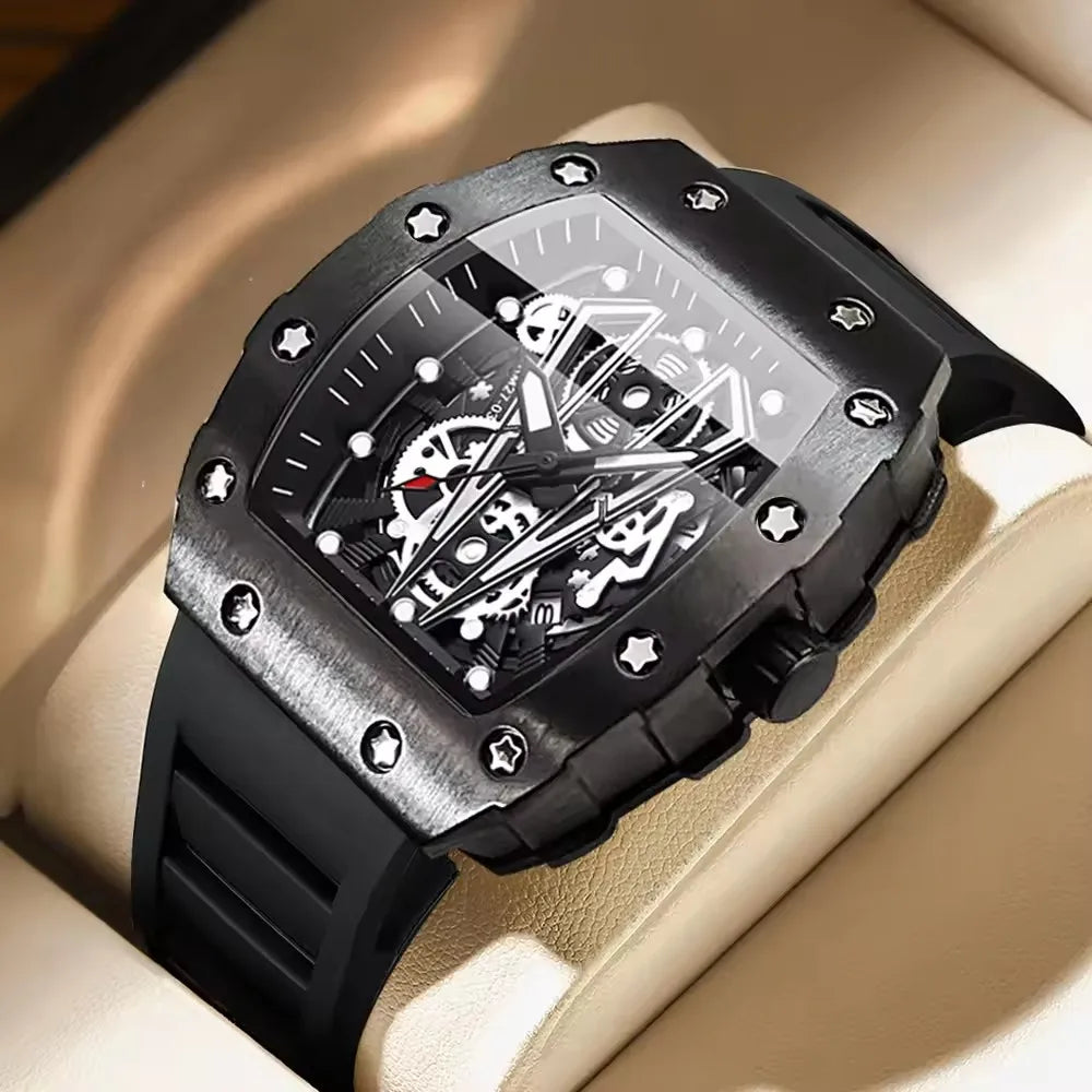 Binbond 8577 B8577 Fashion Luxury Waterproof Calendar Date Quartz Watches Men's Sports Hollow Out Design Wristwatch for Male Men