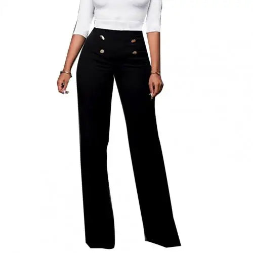 Solid Color Flare Pants Women High Waist Wide Leg Pants Office Ladies Trousers Slim Long Pants pantalones de mujer брюки женски