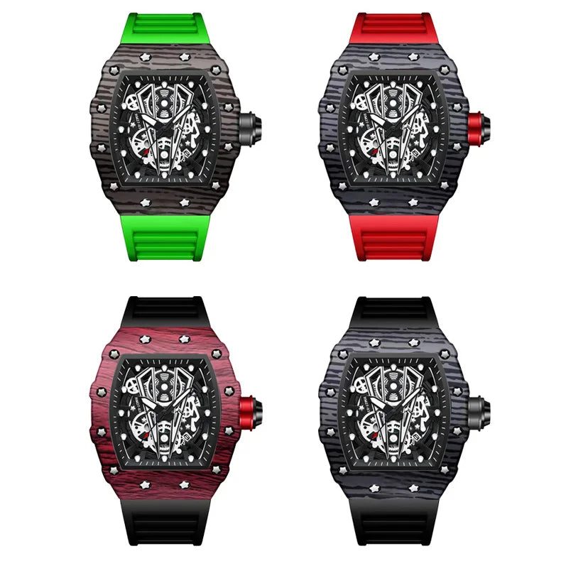 Binbond 8577 B8577 Fashion Luxury Waterproof Calendar Date Quartz Watches Men's Sports Hollow Out Design Wristwatch for Male Men