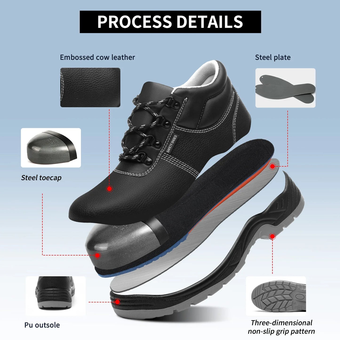 Industrial CE Safety Shoes Stainless Steel Toe Rings Anti-Impact Oil Proofing Boots Protective Work Men for Winter Construction minimum order 2
