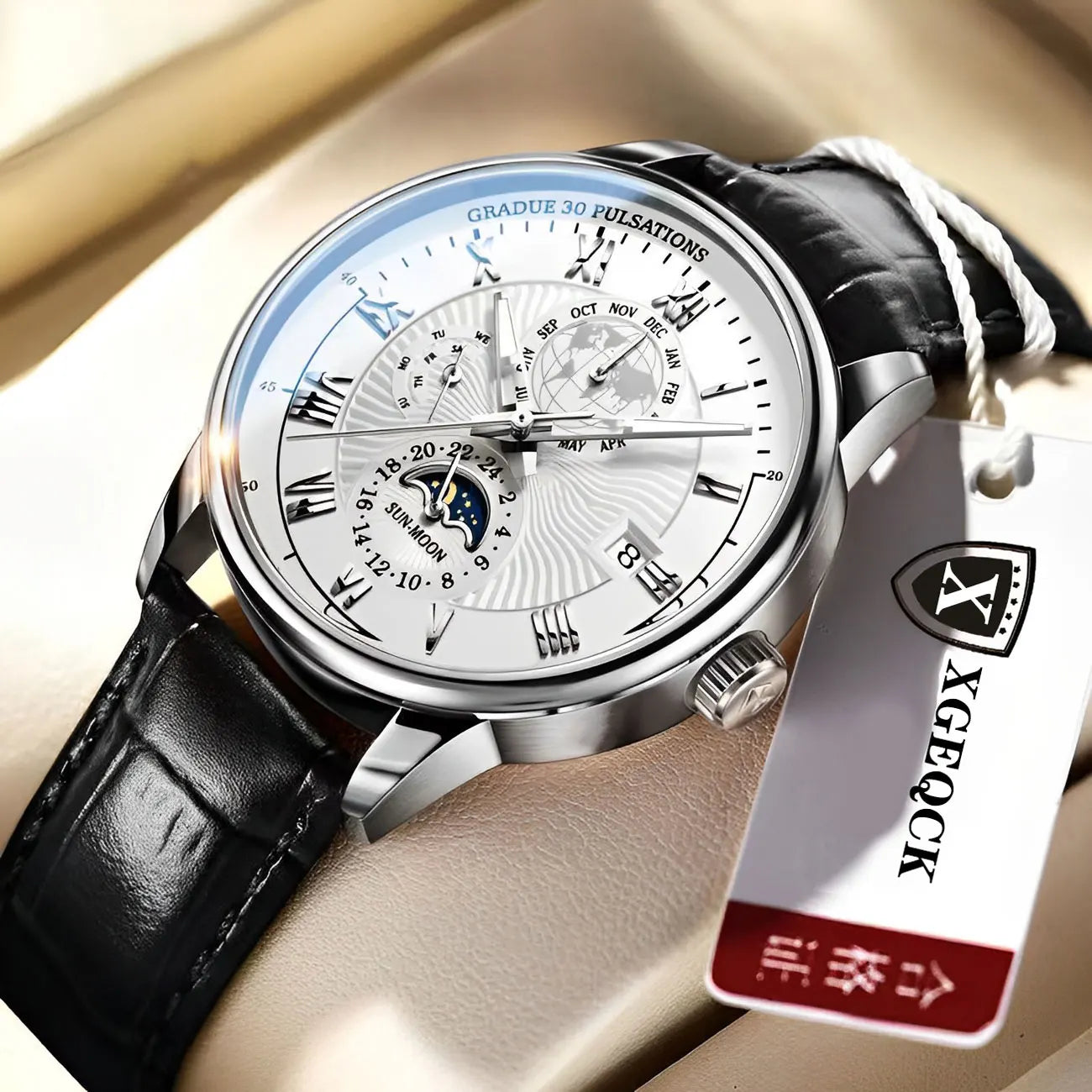 New Fashion Men Watch Leather Quartz Men's Wristwatch Waterproof Luminous Sports Date Luxury Watch for Men. Minimum order 2
