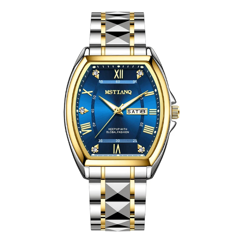 Watch for Men Luxury Barrel Shape Luminous Calendar New Business Casual Quartz Watch. Minimum order 2