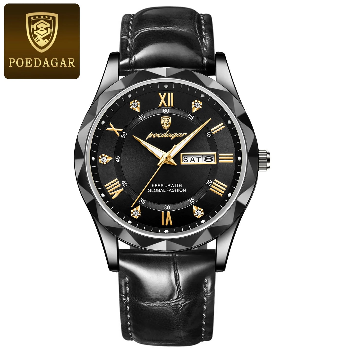 POEDAGAR 615 Luxury Men Business Top Brand Man Wristwatch High Quality Reloj Waterproof Luminous Date Week Quartz Men's Watches