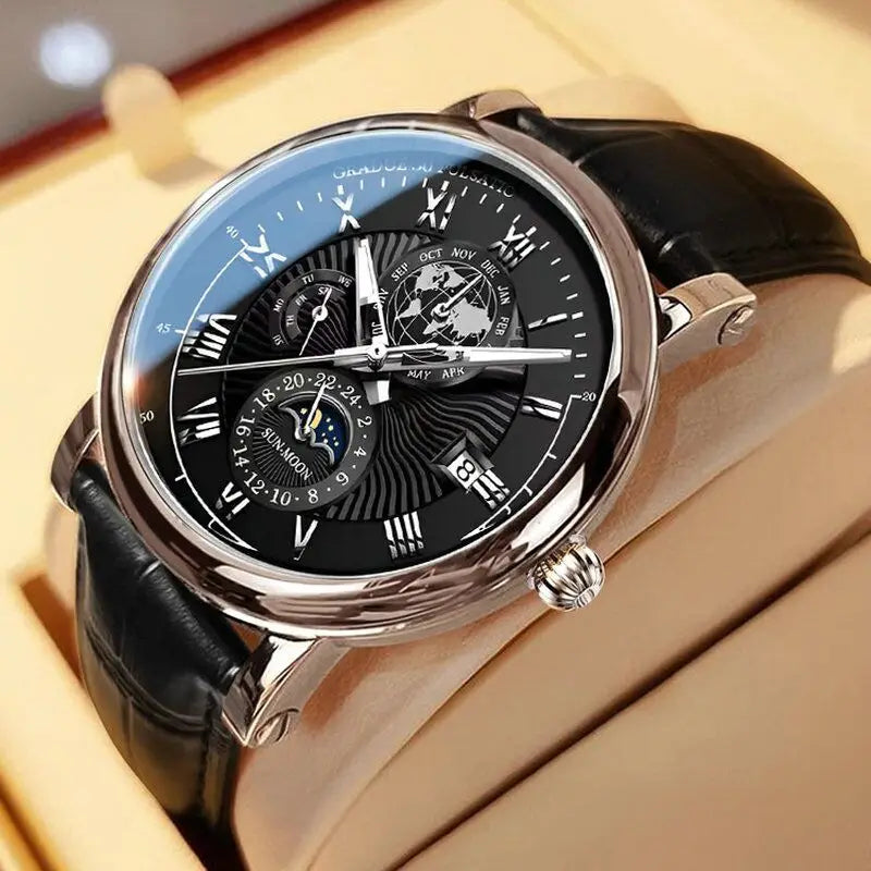 Fashion Watch Classic Round Business Quartz Watch Men's Leather Men's High Quality Watch. Minimum order 2