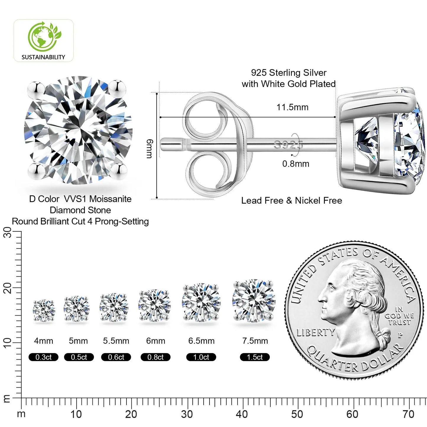 Luxury Moissanite Stud 1ct VVS 925 Sterling Silver Men Women Jewelry Flower Cluster Halo Diamond Earrings With GRA Certificate
