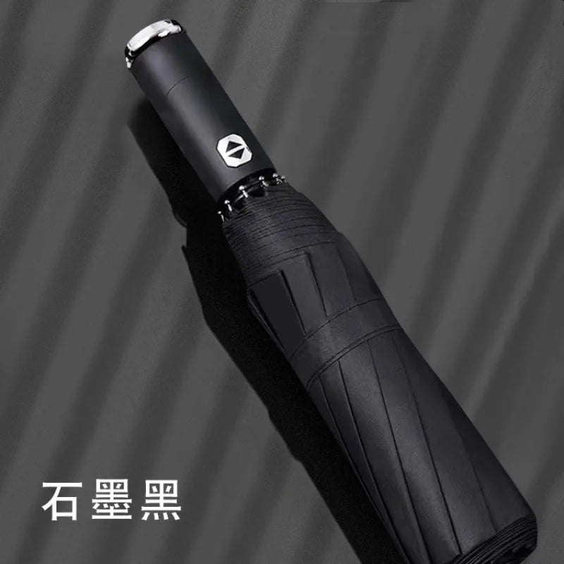 Fully Automatic Umbrella Sunscreen Sunshade Sun Umbrella Dual Use With Led Flashlight Business 3 Fold Umbrella. Minimum order 50
