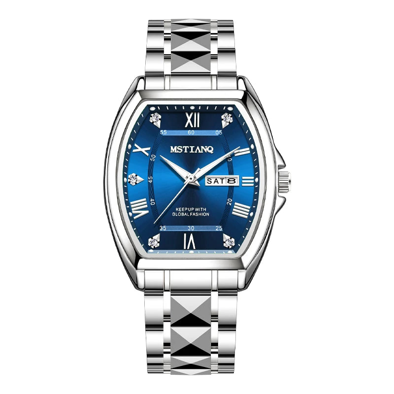 Watch for Men Luxury Barrel Shape Luminous Calendar New Business Casual Quartz Watch. Minimum order 2
