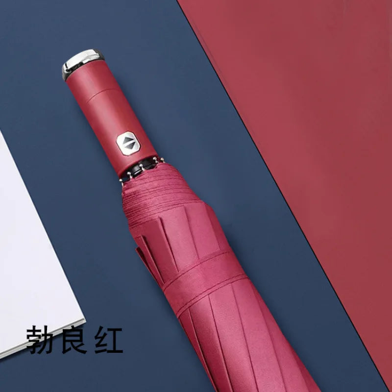 Fully Automatic Umbrella Sunscreen Sunshade Sun Umbrella Dual Use With Led Flashlight Business 3 Fold Umbrella. Minimum order 50