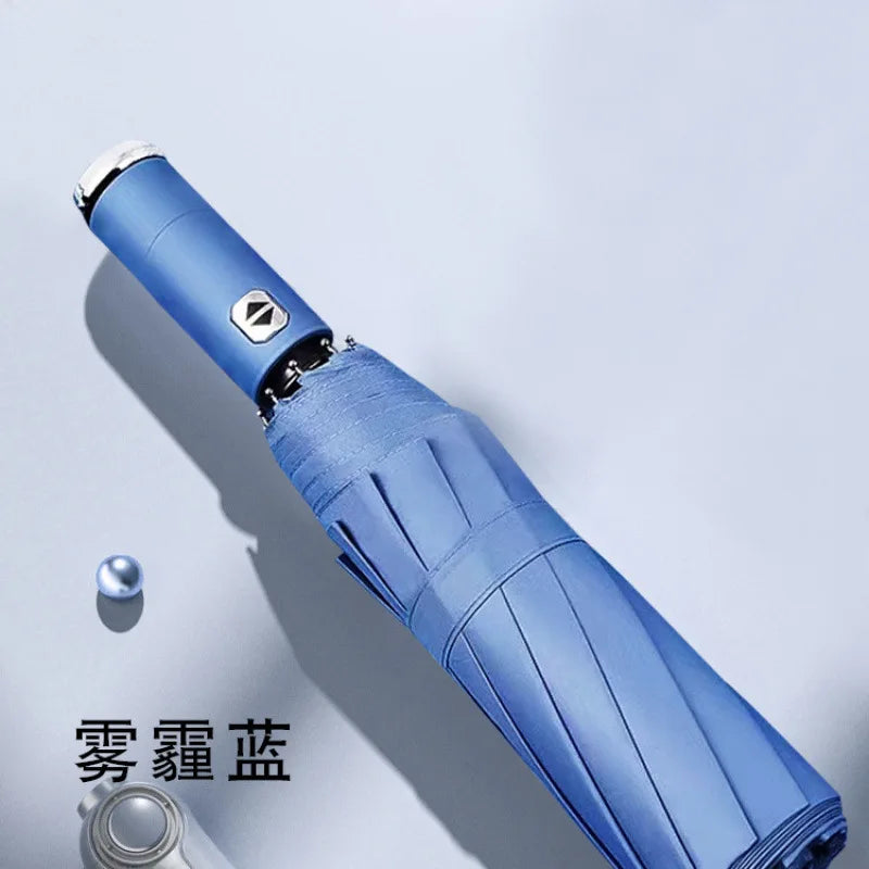 Fully Automatic Umbrella Sunscreen Sunshade Sun Umbrella Dual Use With Led Flashlight Business 3 Fold Umbrella. Minimum order 50