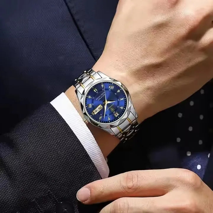 POEDAGAR 615 Luxury Men Business Top Brand Man Wristwatch High Quality Reloj Waterproof Luminous Date Week Quartz Men's Watches