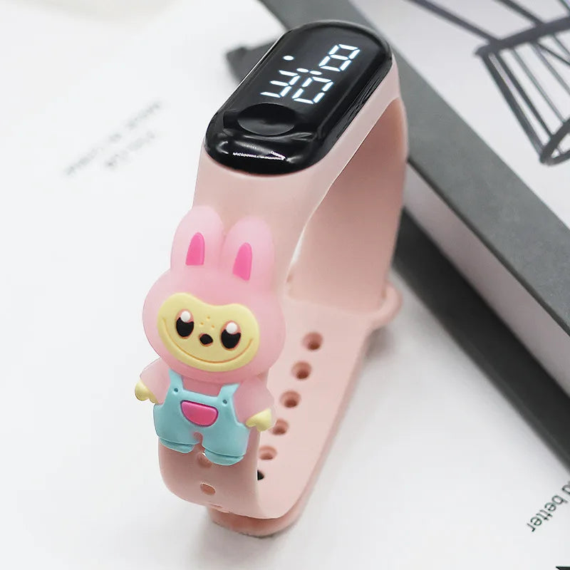Custom logo Kids Cartoon Doll Watch Fashion Led Digital Watch Child Teens Students Led Waterproof Silicone Bands Wristwatch. Minimum order 20
