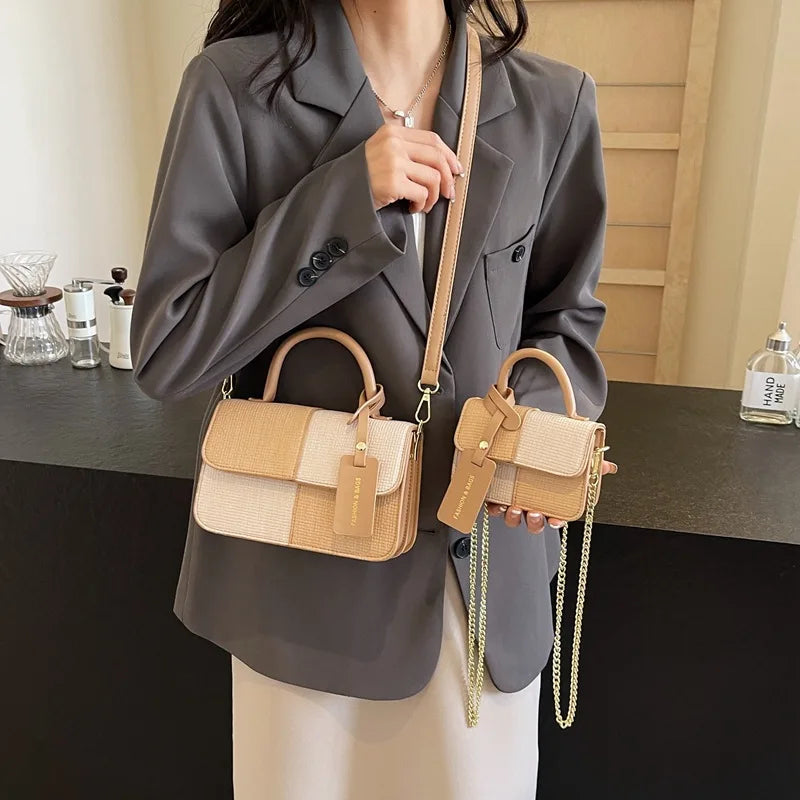Large Capacity 2 Size Thick PU Leather Tote Bag with Zipper Women Beach Bag Top Handle Handbags