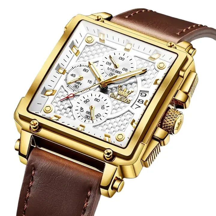 OLEVS 9925 Original Quartz Watch Golden Luxury Leather Strap Chronograph Male Wristwatches for Men Relogio Masculino Man Reloj. Minimum order 2
