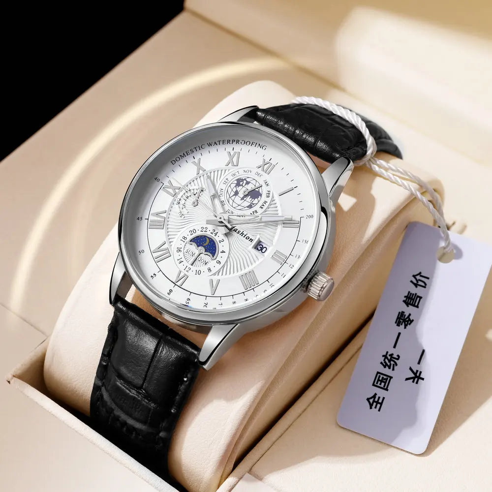 Luxury WatchHot Sale Design Fashion Luxury Watch Leather Strap Men Wrist for Men Waterproof Quartz Watches