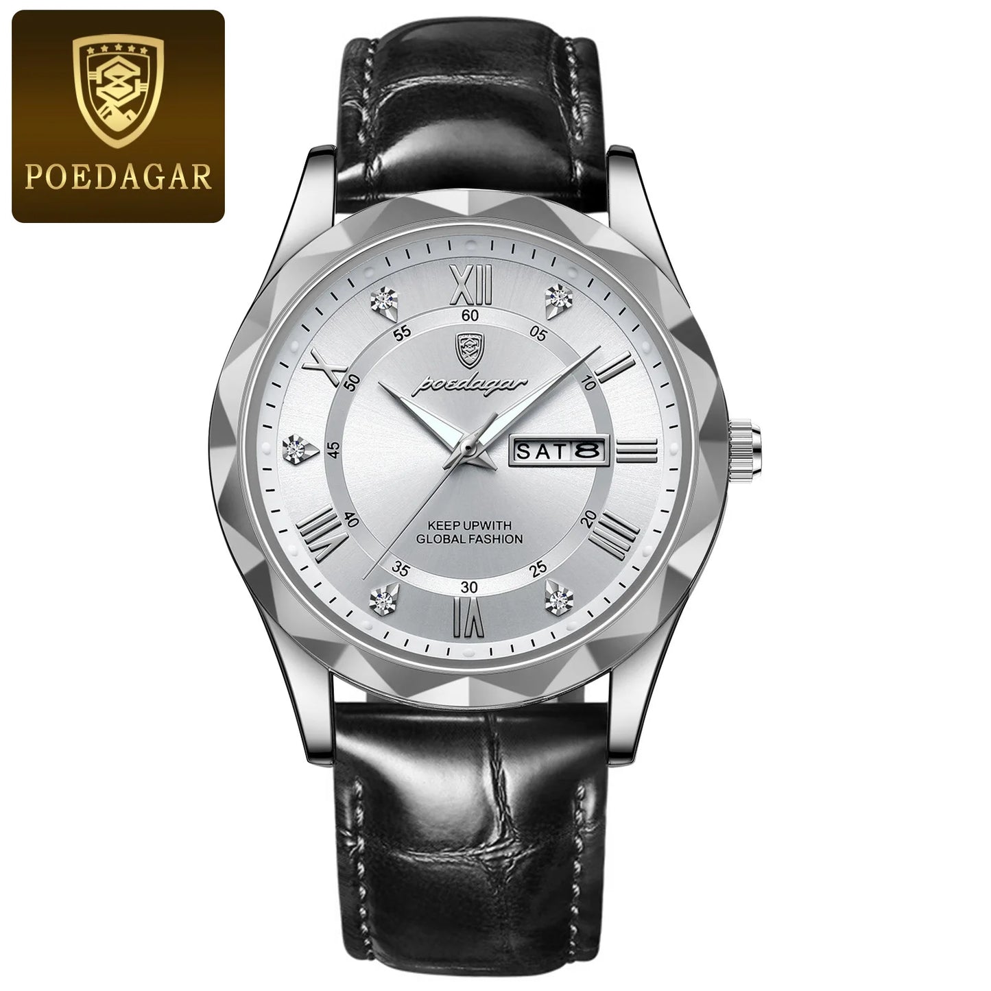 POEDAGAR 615 Luxury Men Business Top Brand Man Wristwatch High Quality Reloj Waterproof Luminous Date Week Quartz Men's Watches
