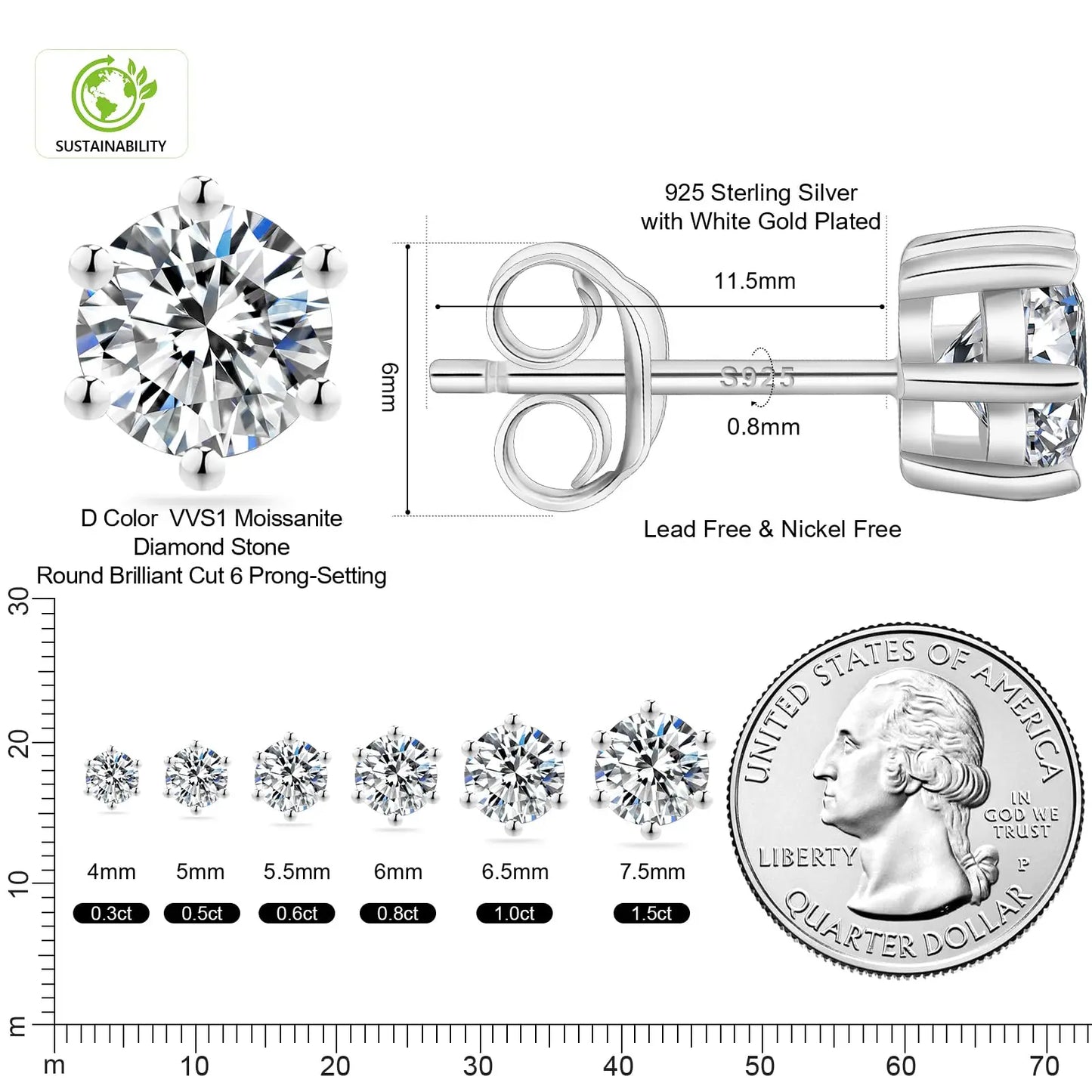 Luxury Moissanite Stud 1ct VVS 925 Sterling Silver Men Women Jewelry Flower Cluster Halo Diamond Earrings With GRA Certificate