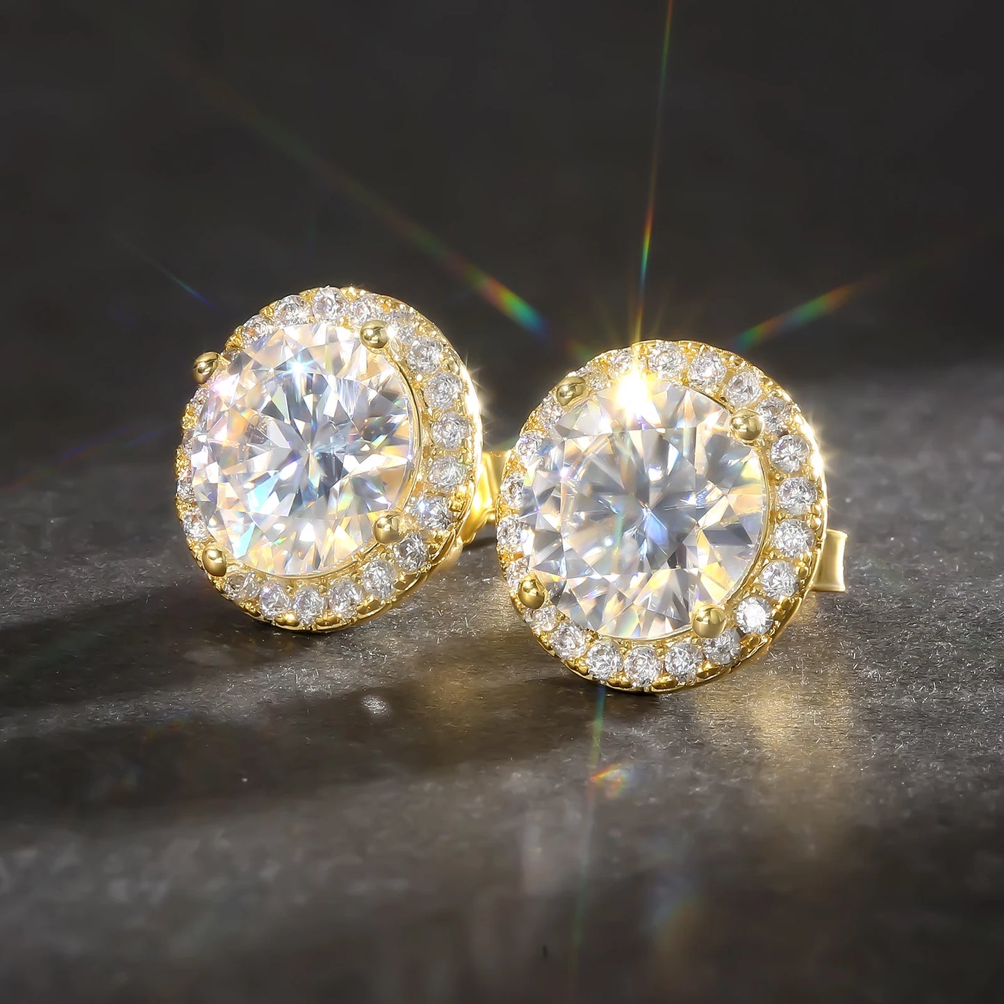 Luxury Moissanite Stud 1ct VVS 925 Sterling Silver Men Women Jewelry Flower Cluster Halo Diamond Earrings With GRA Certificate