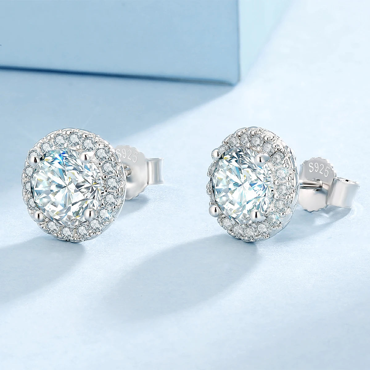 Luxury Moissanite Stud 1ct VVS 925 Sterling Silver Men Women Jewelry Flower Cluster Halo Diamond Earrings With GRA Certificate