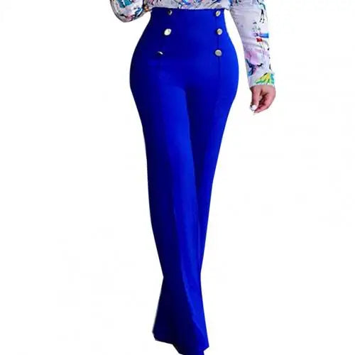 Solid Color Flare Pants Women High Waist Wide Leg Pants Office Ladies Trousers Slim Long Pants pantalones de mujer брюки женски