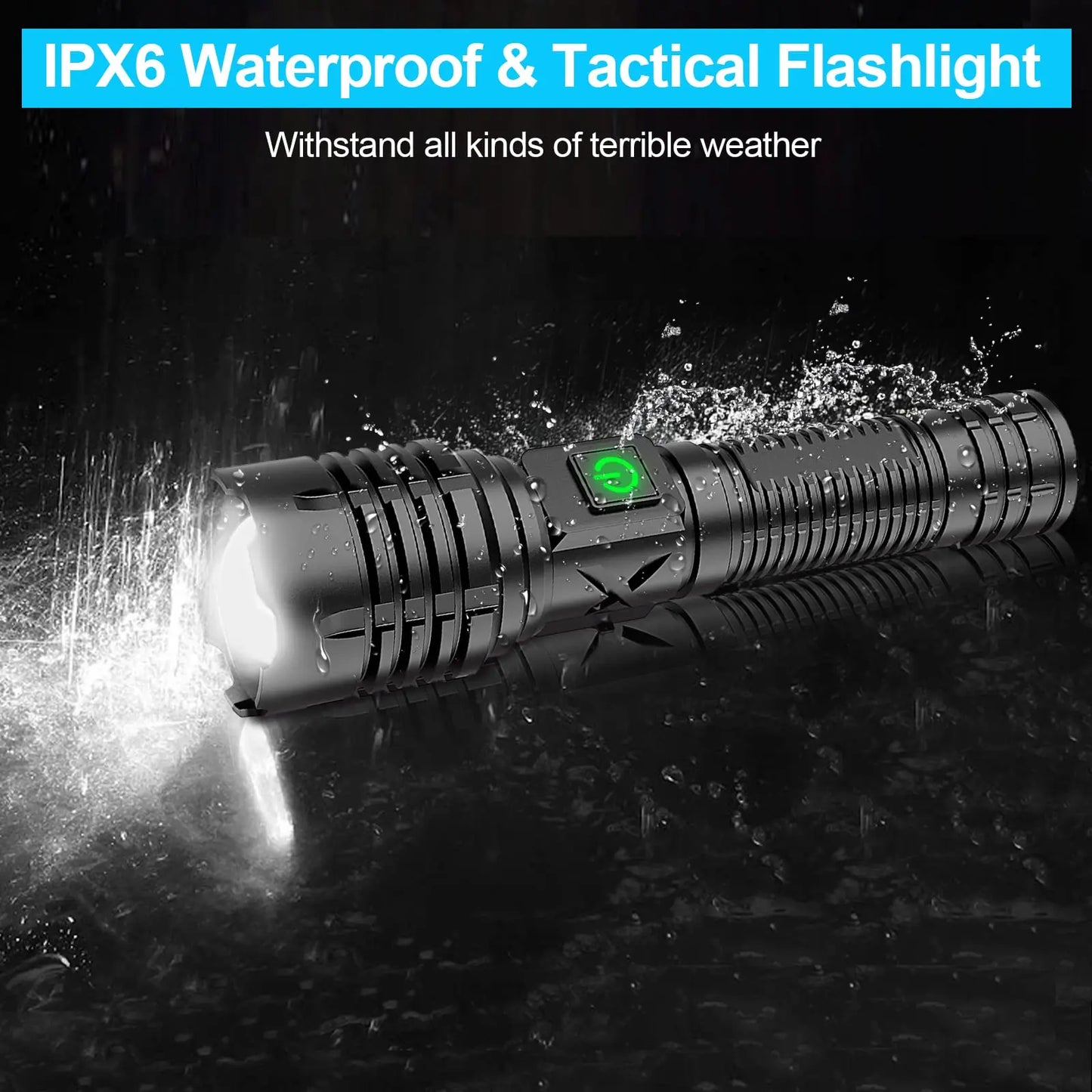 Thor LED Flashlight 10000lm with Replaceable Battery IP65 Waterproof Flashlight With Replaceable Battery. Minimum order 2