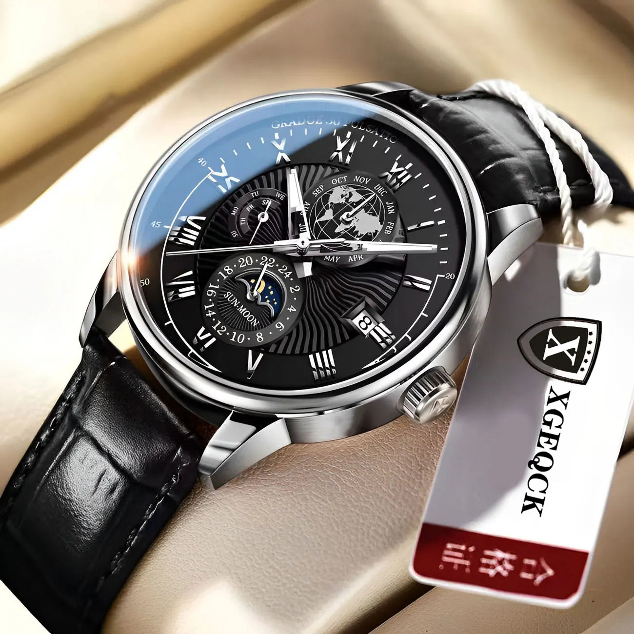 New Fashion Men Watch Leather Quartz Men's Wristwatch Waterproof Luminous Sports Date Luxury Watch for Men. Minimum order 2