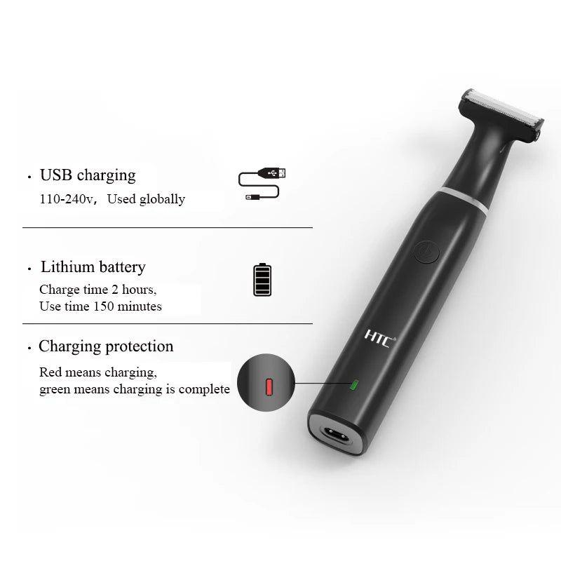 HTC Black Friday Cyber Monday Deals 2022 Face + Body Hybrid Electric Trimmer and Shaver,Body Trimmer For Men Pubic Hair