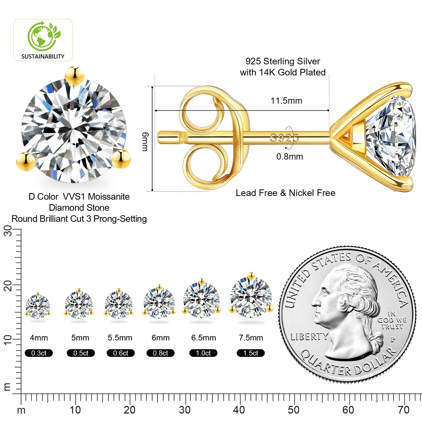Luxury Moissanite Stud 1ct VVS 925 Sterling Silver Men Women Jewelry Flower Cluster Halo Diamond Earrings With GRA Certificate