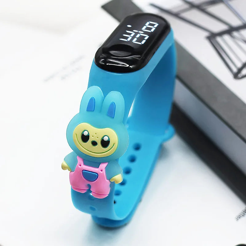 Custom logo Kids Cartoon Doll Watch Fashion Led Digital Watch Child Teens Students Led Waterproof Silicone Bands Wristwatch. Minimum order 20