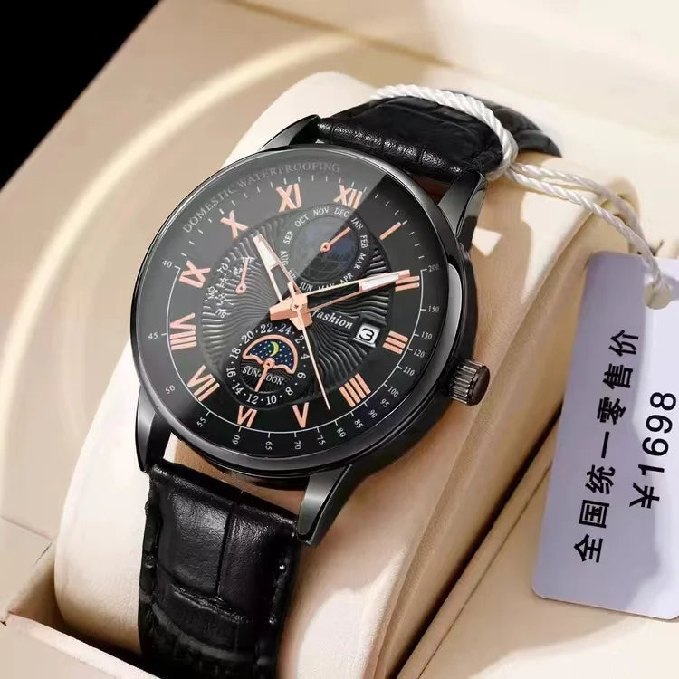 Luxury WatchHot Sale Design Fashion Luxury Watch Leather Strap Men Wrist for Men Waterproof Quartz Watches