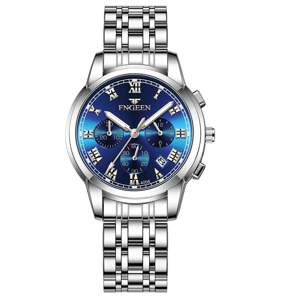 Fngeen 4006 Couple Watch Luminous Calendar Waterproof Lovers Watches High Quality Quartz Watch for Men and Woman Wristwatches