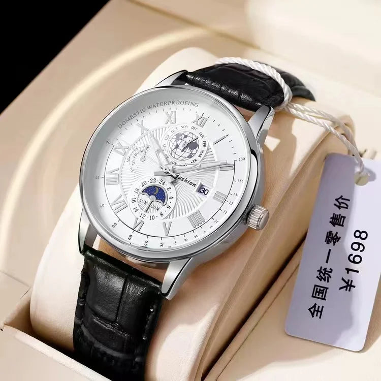 Fashion Watch Classic Round Business Quartz Watch Men's Leather Men's High Quality Watch. Minimum order 2