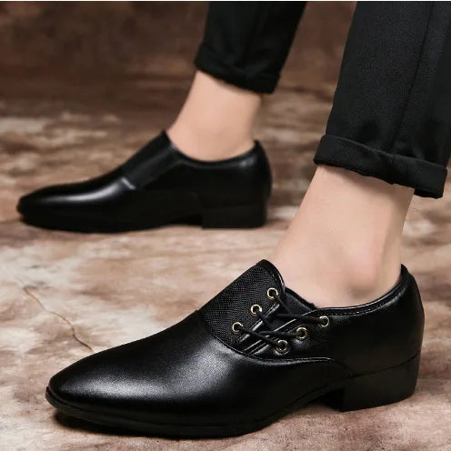 2024 Business Dress Leather Shoes for Men's Large Casual Size Pointed Lace up Shoes. Minimum order 2