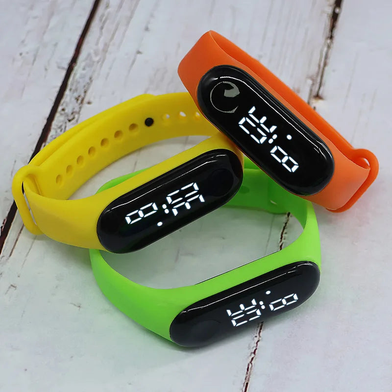 Candy Color Kids Children Watches Birthday Gift Boy Girls Silicone Strap Watch LED Digital Kid Fashion Sport Bracelet Watch minimum order 2