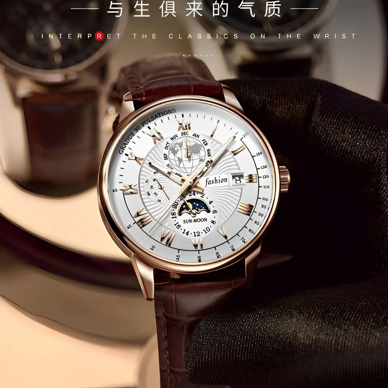 Luxury WatchHot Sale Design Fashion Luxury Watch Leather Strap Men Wrist for Men Waterproof Quartz Watches