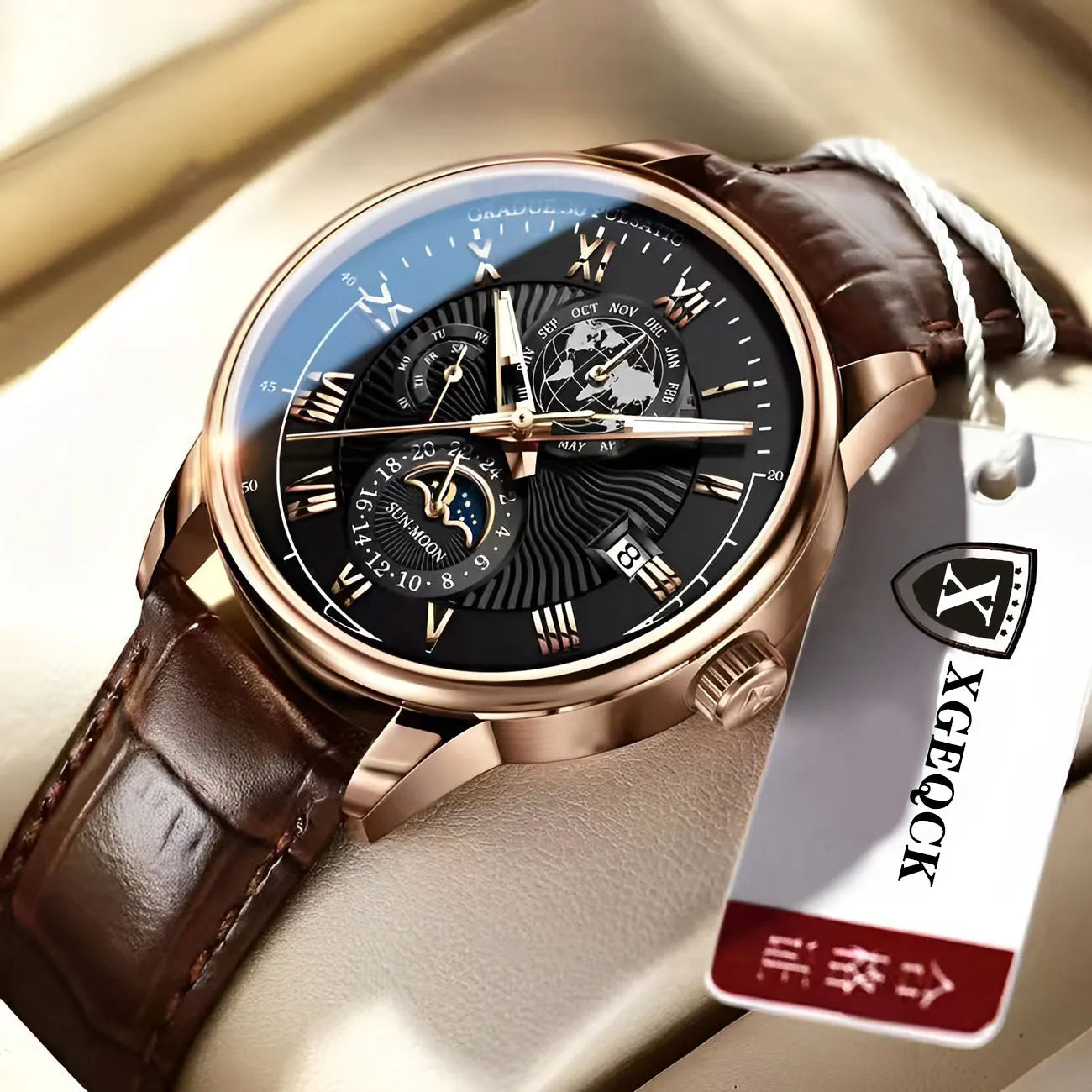New Fashion Men Watch Leather Quartz Men's Wristwatch Waterproof Luminous Sports Date Luxury Watch for Men. Minimum order 2