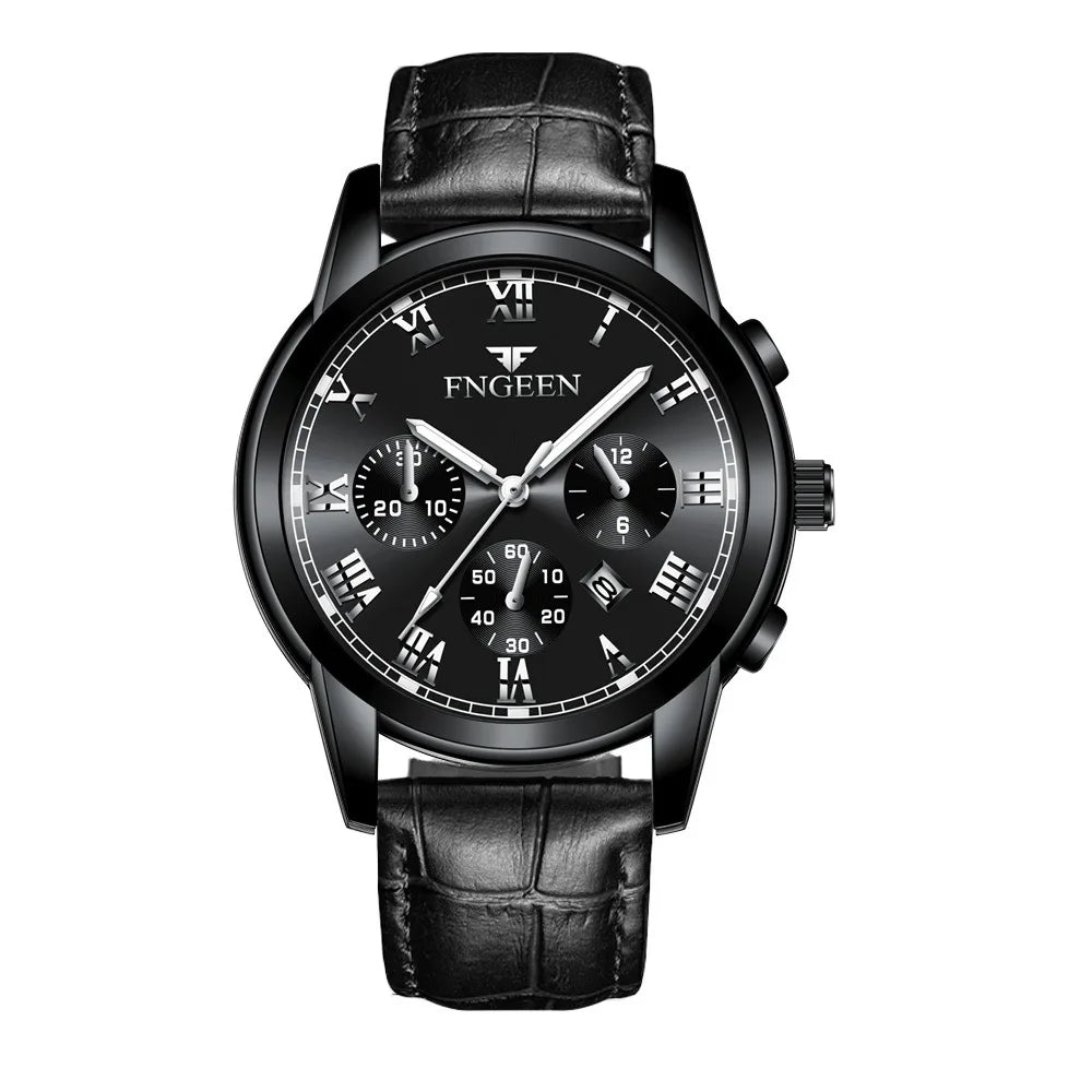 Fngeen 4006 Couple Watch Luminous Calendar Waterproof Lovers Watches High Quality Quartz Watch for Men and Woman Wristwatches