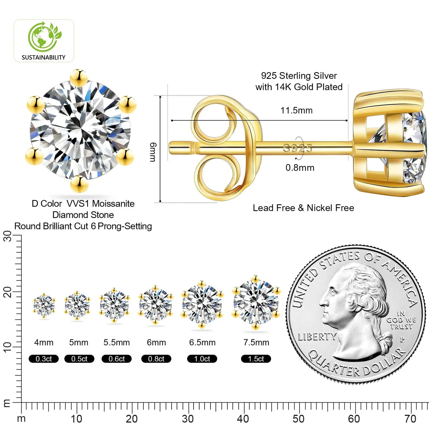 Luxury Moissanite Stud 1ct VVS 925 Sterling Silver Men Women Jewelry Flower Cluster Halo Diamond Earrings With GRA Certificate