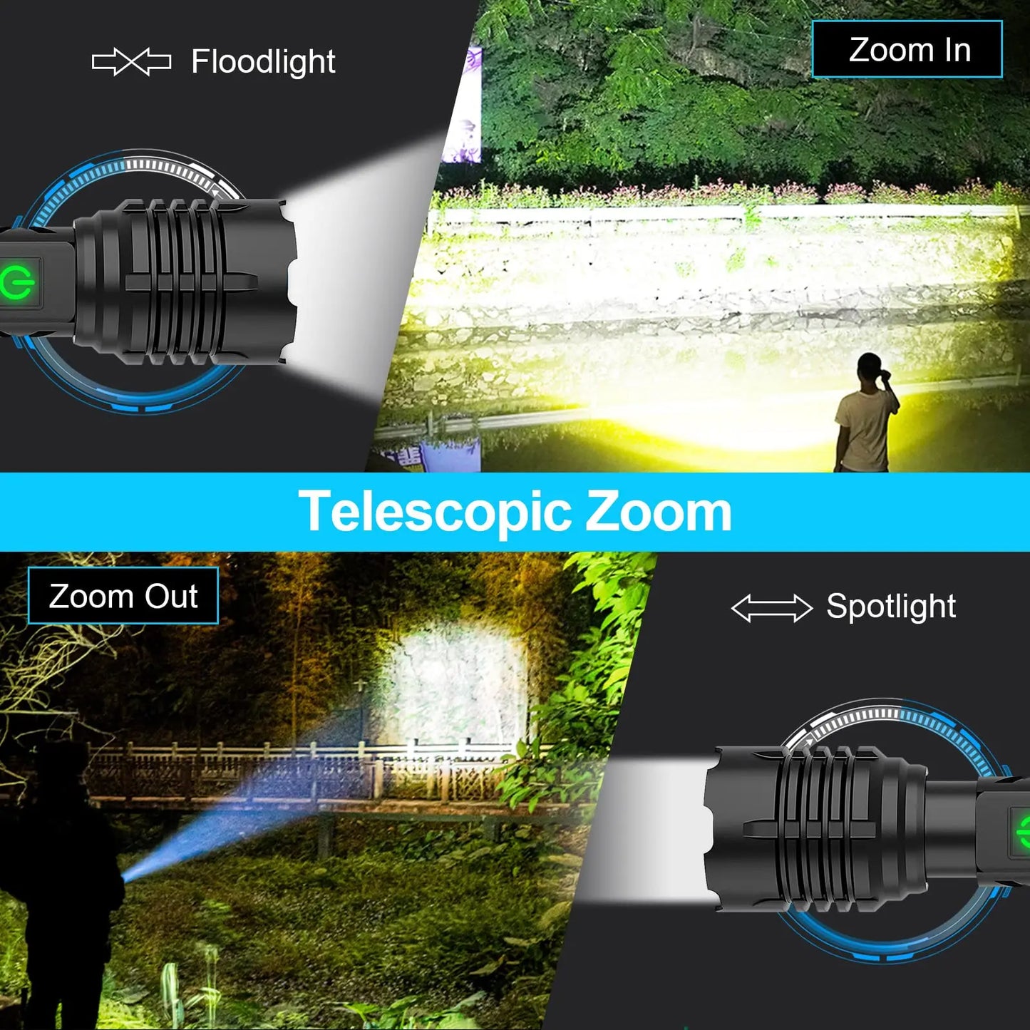 Thor LED Flashlight 10000lm with Replaceable Battery IP65 Waterproof Flashlight With Replaceable Battery. Minimum order 2