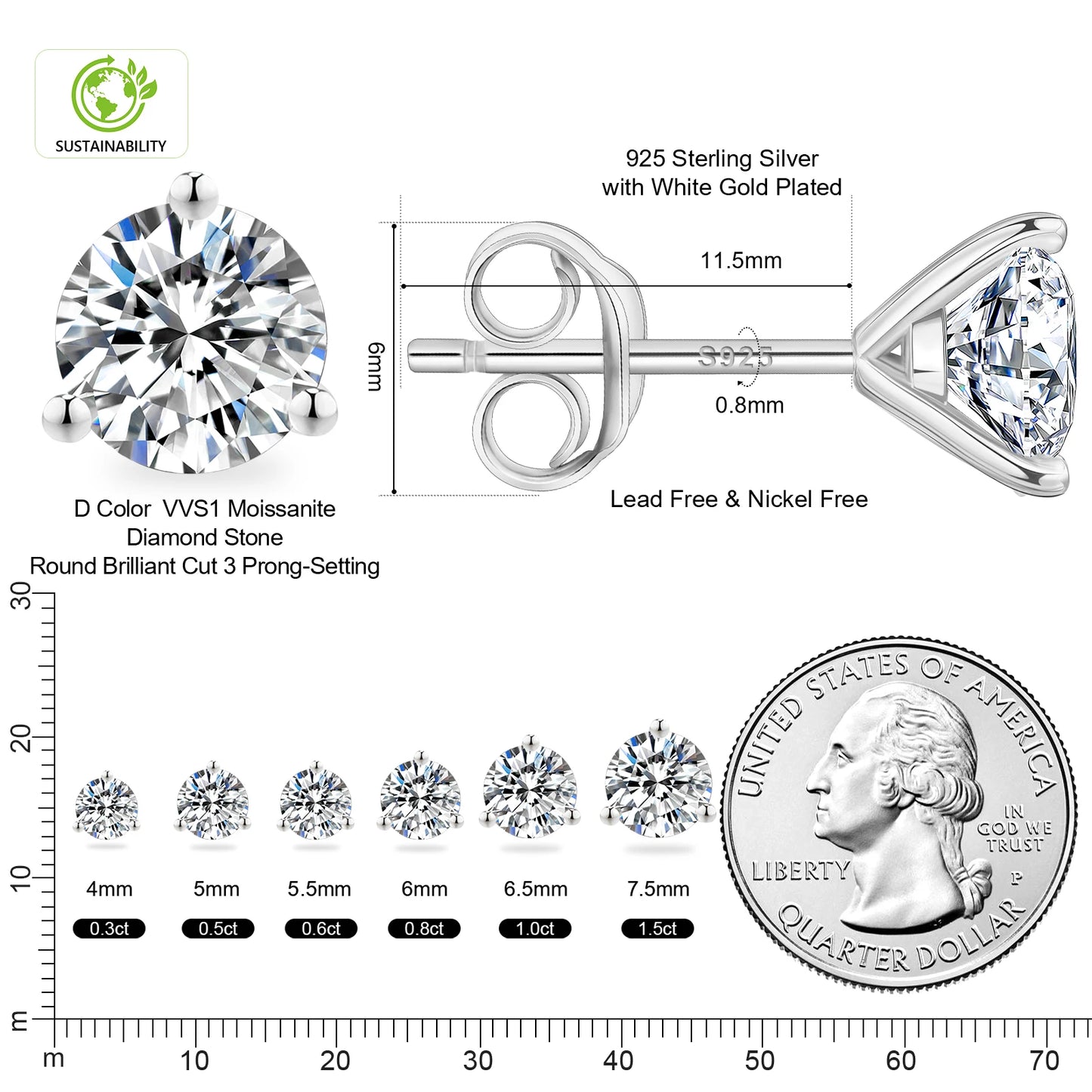 Luxury Moissanite Stud 1ct VVS 925 Sterling Silver Men Women Jewelry Flower Cluster Halo Diamond Earrings With GRA Certificate