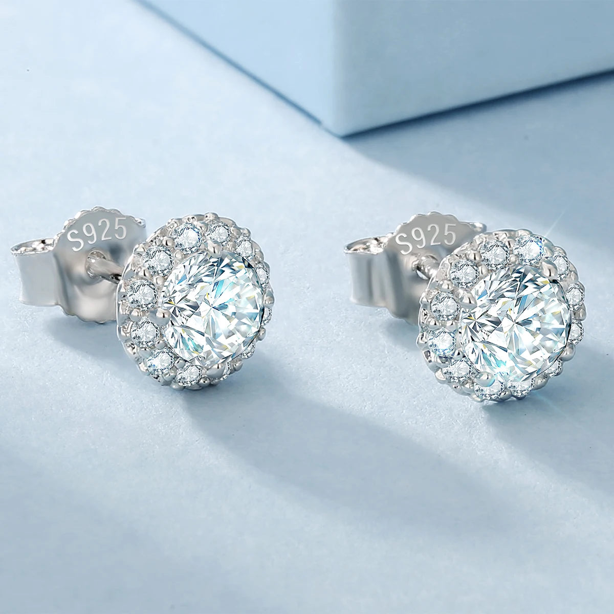 Luxury Moissanite Stud 1ct VVS 925 Sterling Silver Men Women Jewelry Flower Cluster Halo Diamond Earrings With GRA Certificate