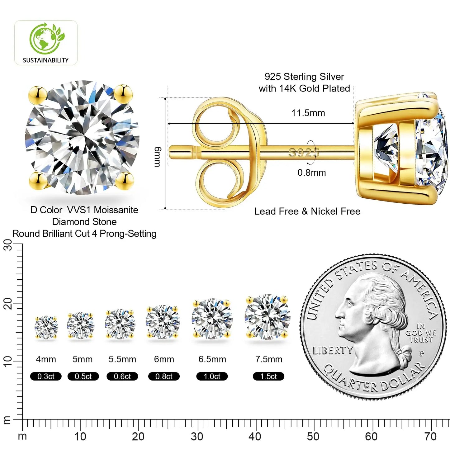 Luxury Moissanite Stud 1ct VVS 925 Sterling Silver Men Women Jewelry Flower Cluster Halo Diamond Earrings With GRA Certificate